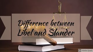 Difference between Libel and Slander  Defamation  Law of Torts  Easy way  in Hindi [upl. by Akanke]