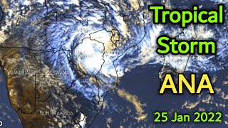 Tropical Storm Ana Heading From Mozambique to Zimbabwe  Jan 25 Evening [upl. by Trevorr577]