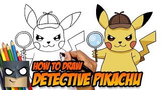 How to Draw Pokemon  Detective Pikachu  StepbyStep [upl. by Sadler]