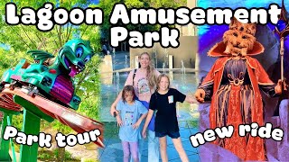 Lagoon Amusement Park  NEW Primordial Ride amp Park Tour [upl. by Licko]