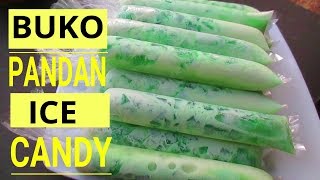 quotBuko Pandan Ice Candyquot  How to make Buko Pandan Ice Candy [upl. by Yelsgnik]