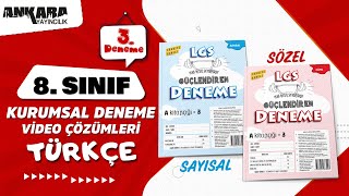 8 Sınıf Güçlendiren Kurumsal Deneme Türkçe Video Çözümleri [upl. by Ailedo]