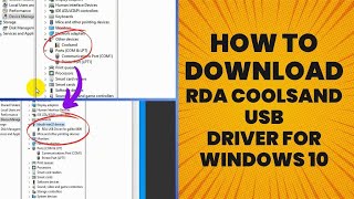 RDA Coolsand USB Driver Download For Windows 10  Install RDA Coolsand Driver in One Click [upl. by Lori]