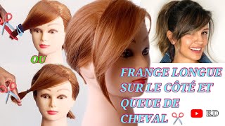 Comment couper et coiffer une frange latéraleHow to cut amp style side bangflequillobangsFrange [upl. by Eila947]