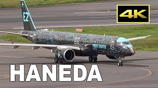 4K 羽田空港に現れた黒い飛行機は何者？ （2024年9月30日） Embraer E195E2 PRZIQ at Tokyo Haneda Airport [upl. by Leor138]