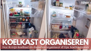 KOELKAST ORGANISEREN  Hoe organiseer ik mijn koelkast en diepvries  Koelkast schoonmaken amp Tips [upl. by Connel]