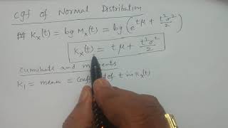 cgf of Normal distribution Cumulants and Moments of Normal distribution  BSc Statistics [upl. by Ettezyl]