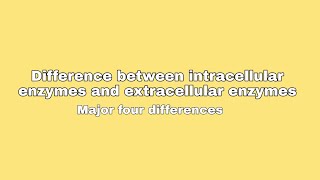 Difference between intracellular enzymes and extracellular enzymes  Biology [upl. by Neddie]