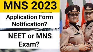 MNS Application Form 2023 MNS BSc Nursing Exam Date 2023 MNS Notification 2023 [upl. by Galloway]