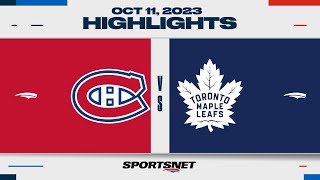 NHL Highlights  Canadiens vs Maple Leafs  October 11 2023 [upl. by Ahseuqal468]