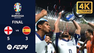 FC 24  ENGLAND VS SPAIN  FINAL  EUFA EURO 2024 4K [upl. by Cower]