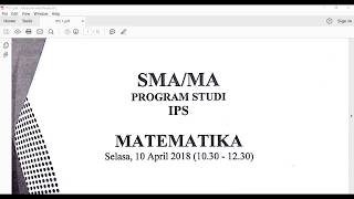 UN SMA 2018  Pembahasan UN 2018 UNBK  UNKP Matematika Program IPS Paket 1 Lengkap dengan Trick [upl. by Aihsele]