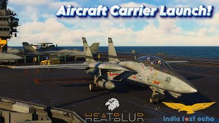 F14 Tomcat Aircraft Carrier Launch  MSFS2020  IndiaFoxtEcho and Heatblur [upl. by Leahsim]