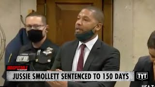 Jussie Smollett Reacts to Being Sentenced To 150 Days in Cook County Jail [upl. by Ymor]