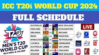 ICC T20 WORLD CUP 2024 FULL SCHEDULE  T20 WORLD CUP 2024 FIXTURES [upl. by Mariejeanne]