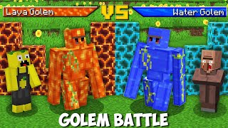 What if YOU HAVE A MORTAL BATTLE LAVA GOLEM VS WATER GOLEM in Minecraft  GOLEM BATTLE [upl. by Rother]