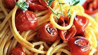 SPAGHETTI CON POMODORINI FRESCHI scattarisciati o scattati  ricetta salentina [upl. by Carlick921]