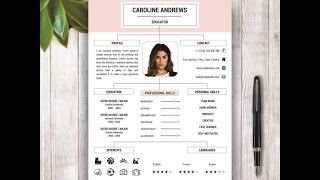 Modern Resume Template For Microsoft Word [upl. by Justina329]