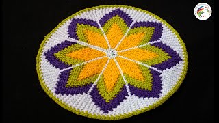 Round amp star ⭐ shape Doormat  Knitting Doormat 80 [upl. by Nunciata]