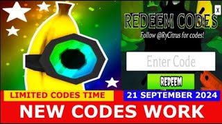 NEW CODES SEPTEMBER 21 2024 BANANA EATS ROBLOX  LIMITED CODES TIME [upl. by Gronseth]