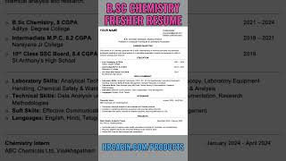 B Sc Chemistry Fresher Resume Sample bscchemistry fresherresume [upl. by Apgar]