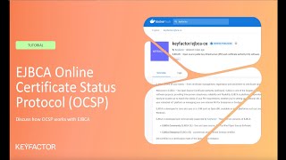 Use Online Certificate Status Protocol OCSP in EJBCA [upl. by Chrystel723]