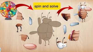 cockroach cartoon puzzle gamespin and solve cockroach cartoon puzzle game [upl. by Refotsirk595]