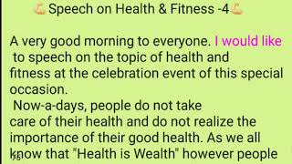 Speech on health  4  Speech on fitness  Speech on health and fitness  How to Start a Speech [upl. by Dymoke]