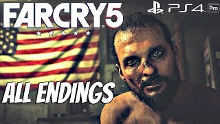 FARCRY 5  ALL ENDINGS All 3 Endings Bad Good Nuclear 1080P 60FPS [upl. by Kenlay]