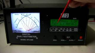 MFJ828 Digital SWR Watt Frequency Counter HF  CB Meter Overview [upl. by Wanids]