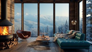 Relaxing Winter Ambience With Crackling Fireplace Sounds [upl. by Artenra]