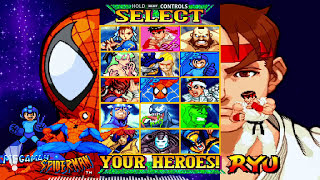 Marvel Vs Capcom HD character select theme with secret character unlock codes [upl. by Aurilia]