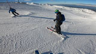 Wide skis on the piste Parnassos ski Elan Ripstick 106 doing well on piste [upl. by Jeni]