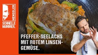 Schnelles PfefferSeelachs mit rotem Linsengemüse Rezept von Steffen Henssler [upl. by Schifra634]