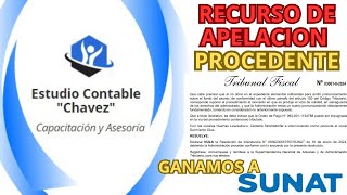 RECURSO DE APELACION PROCEDENTE GANAMOS A SUNAT [upl. by Linskey]