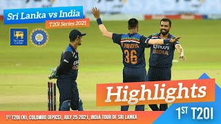 1st T20I Highlights  Sri Lanka vs India 2021 [upl. by Ronni]