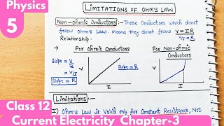 5 Limitations of Ohms Law Non ohmic conductors Current Electricity Class12 Physics neet jee [upl. by Emirak]