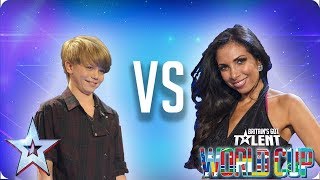 Ronan Parke vs Francine Lewis  Britains Got Talent World Cup 2018 [upl. by Griffis]