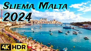 Sliema Malta 4K Walking Tour 2024  Explore the Charming Streets in Ultra HD Musafir365 [upl. by Westerfield]