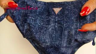 Dámské plavky Guess E82O15 kalhotky jeans [upl. by Nada]