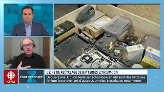 Zone économie  Une usine de recyclage de batteries lithiumion [upl. by Ennaesor]