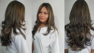 COMO HACER CORTE EN CAPAS PARA LUCIR EN CABELLO LARGO  LEONARDO RAMIREZ [upl. by Abert]