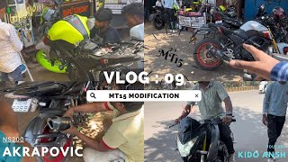 MT15 WRAPPING  NS200 EXAUST  JABALPUR  VLOG  09 WITH YasharyaYash ns200 mt15 exaustsound [upl. by Nevram]