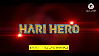 HOW TO MAKE SARKAR TITTLE CARD  FULL TUTORIAL  HARI CREATIVITY TAMIL [upl. by Broida]