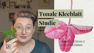 Das Geheimnis realistischer botanischer Aquarelle Tonwertstudie eines Kleeblattes für Anfänger [upl. by Elleirda645]