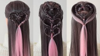 Heart braid hairstyles for Valentines Day [upl. by Laemsi]