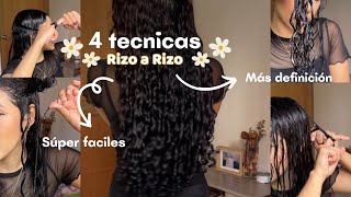 4 Técnicas de definición RIZO A RIZO ➿✨ DEMASIADO FACILES  Nicol Sánchez [upl. by Haerb]