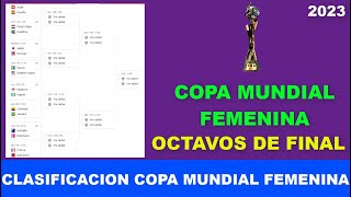 CLASIFICACION OCTAVOS MUNDIAL FEMENINO  TABLA DE POSICIONES OCTAVOS MUNDIAL FEMENINO 2023 [upl. by Akinaj]