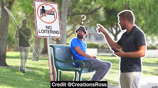 Putting No Loitering Signs Next to Park Benches Prank [upl. by Enileuqaj862]