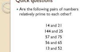 Relatively Prime Numbers [upl. by Arihsak]